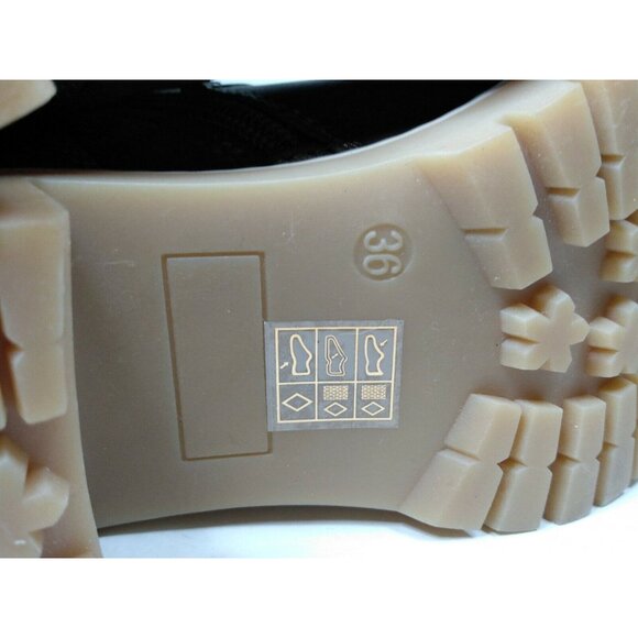 Katliu Womens Sz 36 US 5.5 Brown Side Zip Mid Calf Faux Wool Lined Heeled Boots - Picture 7 of 8